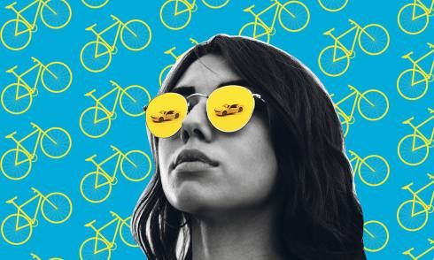 Nachhaltigkeit, Collage, Fahrrad